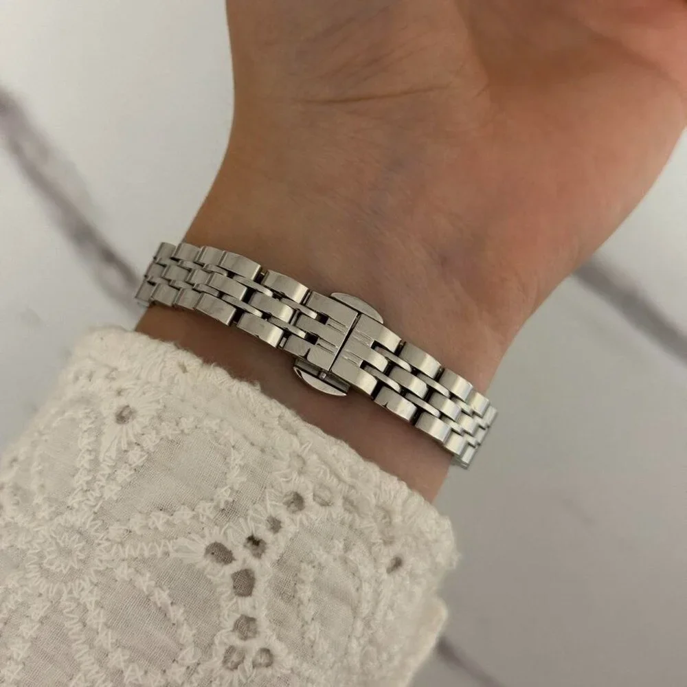 SKU:0060 Silver retro white mini watch Stainless steel  + in a gift‎ box